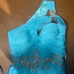 Sherri Hill Aqua Gown thumbnail 3