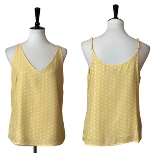A New Day Target Top Tank Adjustable Straps Butter Yellow Polka Dot Size Medium thumbnail 9