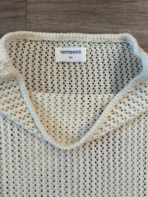 Peppermayo Carpe Diem Crochet Mini Dress in Ivory, Size S/M thumbnail 3