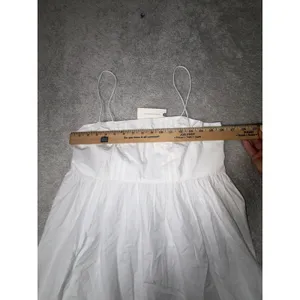 Anthropologie nwt maeve White Pintuck Smocked Babydoll Mini Dress Medium NWT Smocked thumbnail 8
