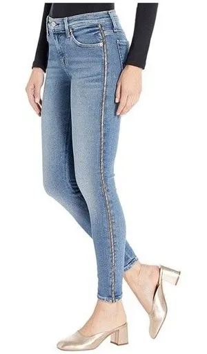 7 For All Mankind Luxe Vintage Skinny Jeans With Metallic Chevron Stripe Size 26 thumbnail 1