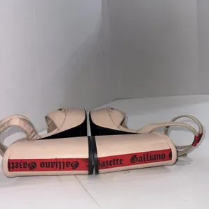 Y2K Style John Galliano Italian Leather Nude Platform Strappy Heels 38 READ‎ thumbnail 5