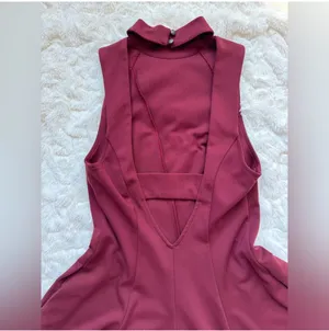 Free People Maroon Halter Dress Open Back thumbnail 6