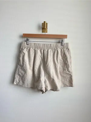 Rhythm Classic Beach Shorts Sand Linen Cotton Elastic Waist Size 10 thumbnail 5