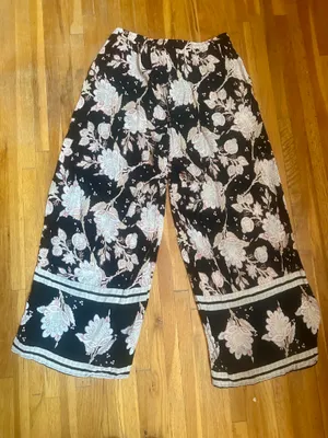 Rachel Zoe Floral Wide-Leg Pants Sz M thumbnail 2