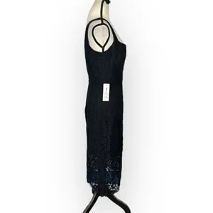 Bardot Adeline Midi Dress Women's 6 Black Sheath Sleeveless Plunge Neck NWT thumbnail 6