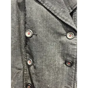Ann‎ Taylor LOFT Womens Med Dark Wash Denim Double Breasted Pea Coat Jacket Y2k thumbnail 4