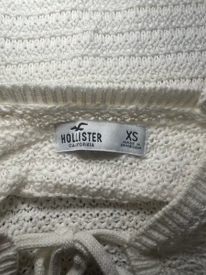 Hollister White Long Sleeve Crochet Top Size XS thumbnail 5