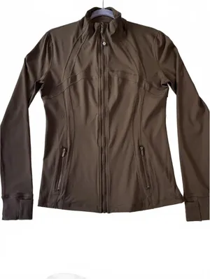 Lululemon Brown Matching Activewear Set Zip Jacket and High-Waist Leggings Size thumbnail 2