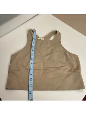FP Movement Free People Beige Tank Crop Top M/L Racerback Keyhole Athleisure thumbnail 8