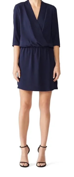 Amanda Uprichard Venus Dress Faux-Wrap small navy blue thumbnail 1