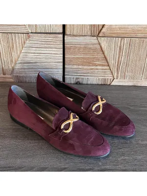 Talbots Womens Burgundy Loafers Slip-Ons Size 8N Suede Flats thumbnail 4