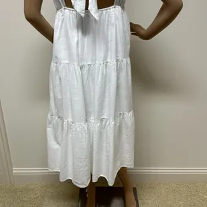 NWOT Reverse White Tiered Open Back Lined Midi Dress thumbnail 8