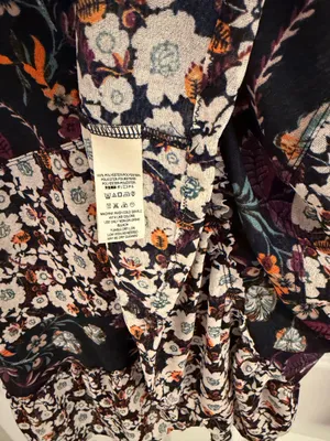 Free People Floral Semi Sheer Long Sleeve Isabella Tunic Blouse Small thumbnail 7