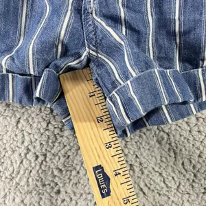 American Eagle Shorts Women 6 Blue White Striped‎ Pleated Paperbag Waist Boho thumbnail 9
