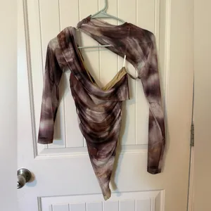 Asymmetrical Tie-Dye Women's Bodysuit thumbnail 2