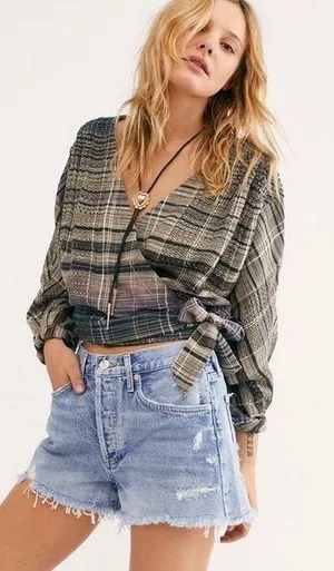 Free People Flannel Top thumbnail 1