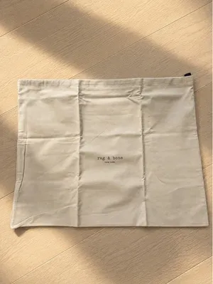 Rag & Bone New York Large Canvas Dust Bag 19.5x15.5 Beige Drawstring thumbnail 2