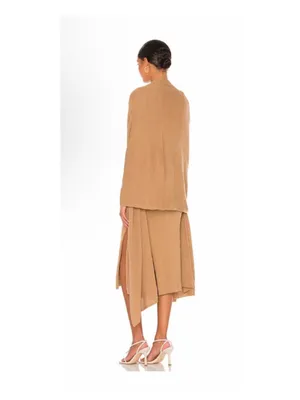 NWT Revolve x LPA Salmah Dress in Camel Tan *Shawl has a Flaw thumbnail 5