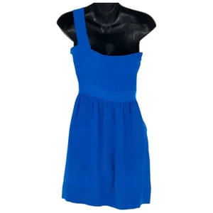 YUMI KIM Womens Blue Floral Ruffle‎ Mini Dress One Shoulder Size XS thumbnail 4
