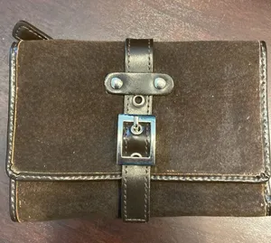 Wilson's Leather suede leather wallet brown EUC thumbnail 1