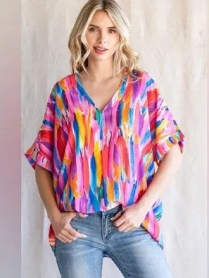 JODIFL Colorful Women's Top M thumbnail 1