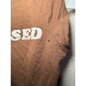 H&M Divided Women Brown Obsessed Graphic Sleeveless Crop Top XS thumbnail 3