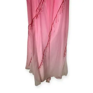 Vintage Y2K Maxi Gown Womens Pink Ombre Beaded Sequin thumbnail 9