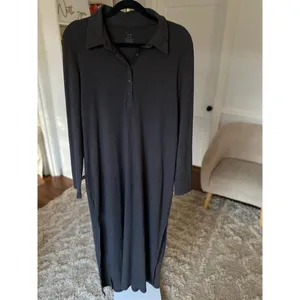 Aerie Ribbed Polo Maxi Dress‎ Soft Quiet Luxury Clean Girl Lounge Relax Everyday thumbnail 2
