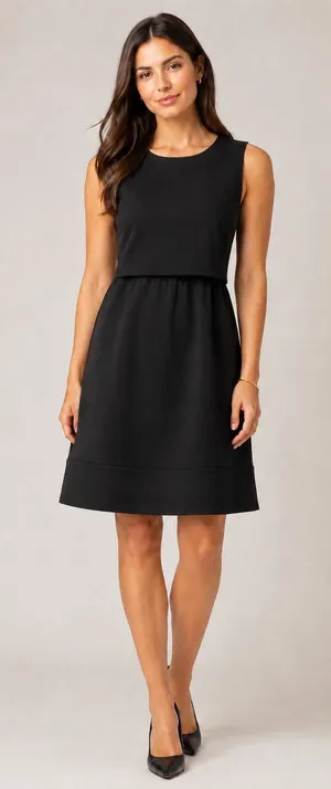 Little Black Dress SzXL Sophisticated Overlay A-Line Classic Minimalist Layered thumbnail 1