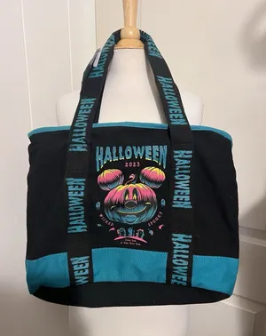 Disney Parks Halloween Mickey Mouse‎ Glow In Dark Tote Bag Jack O Lantern 2023 thumbnail 1