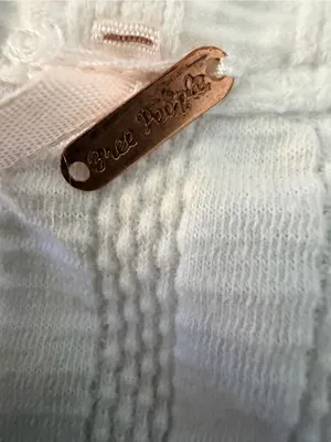 Free People Ice Cold Lace Up Ribbed Top Ivory White Copper Grommets Size S thumbnail 4