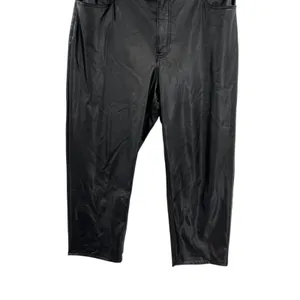 Abercrombie Vegan Leather Ankle Straight Pant Ultra High Rise Black Size 34‎ 18S thumbnail 7
