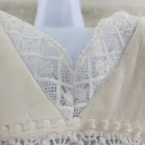 Hello Molly Crochet Lace Dress Womens 4 White Tie Back Summer Beach Vacay Boho thumbnail 9