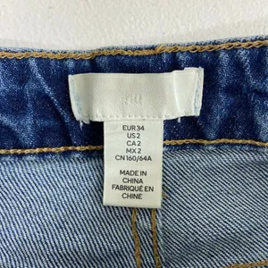 NWOT H&M women's‎ dark medium wash blue denim straight cut stretch jeans pants 2 thumbnail 6