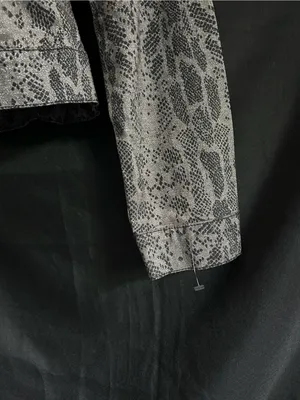 Crest Vintage Womens Grey Snake-Print Blazer Jacket SM thumbnail 4