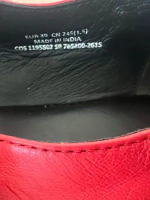 COS Red Leather Mary Jane Flats with Buckle Strap thumbnail 7