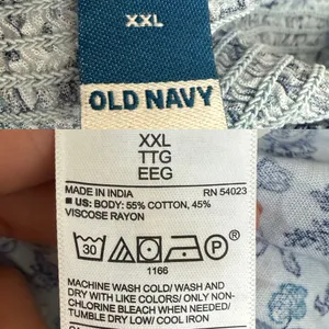 Old Navy Womens Shirt Blouse Blue Floral Puff Sleeve Smocked Back Size XXL thumbnail 8