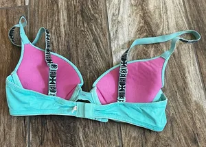 Pink Victoria’s Secret blue green bra thumbnail 1