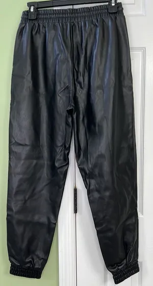 Bebe Faux Leather Black Jogger Pants thumbnail 2