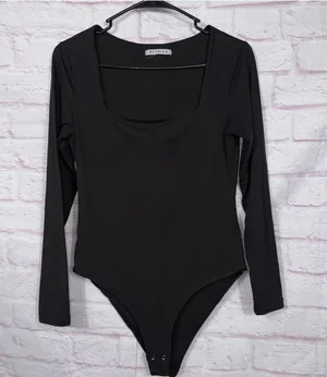REORIA Medium Black Long Sleeve Bodysuit thumbnail 1