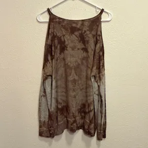 American Age 🐻🐻🐻3 for 12$🐻🐻🐻Brown Tie-Dye Cold Shoulder Women's Top-medium thumbnail 9
