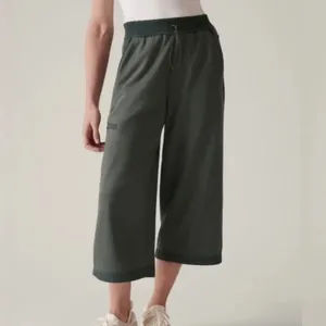 Athleta Triumph Hybrid Wide Leg Crop Pants Granite Blue Size Small Lounge Casual thumbnail 12