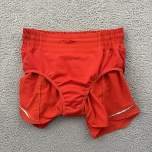 Lululemon Hotty Hot Shorts High Rise 4" Hot Heat Athletic Athleisure Women's 4 thumbnail 3