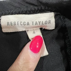 Rebecca Taylor Size 4 Sheath Dress Black Boucle Silk Lined Back Slit‎ Cap Sleeve thumbnail 3