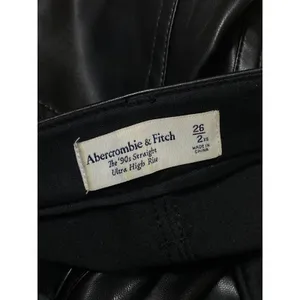 Abercrombie & Fitch Womens Black Faux Leather Vegan Flare Trousers Pants Size XS thumbnail 4