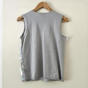 Chicos Iridescent Paillette Sequin V-Neck Tank Top Sz S thumbnail 4