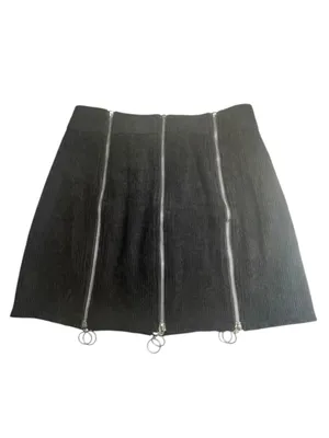 Deadstock: new Valfre ꥟ Lasso Mini Skirt ꥟ Black ꥟ Silver Zippers All Over ꥟ M ꥟ thumbnail 8