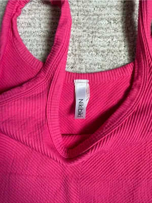Nikibiki Hot Pink Ribbed Tank Top thumbnail 2