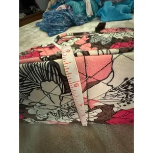 Vera Bradley Mocha Rouge Quilted Laptop Messenger Bag Pink Floral Crossbody thumbnail 12